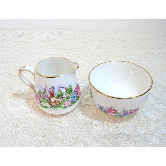 Evangeline's Acadian Gardens, Crown Staffordshire Sugar ans Creamer Set - Picture 3 of 4